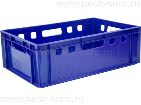 Ящик сплошной 600×400×200 мм, объем 40 л., арт.: 207, синий, код: 00385, Е2 (евроформат), арт. 207