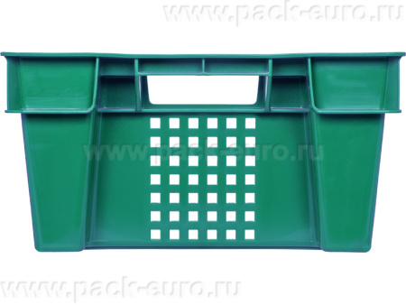 Ящик перфорированный 600×400×200, арт.: 102-1, объём 37, зелёный, код: 04154, арт. 102-1