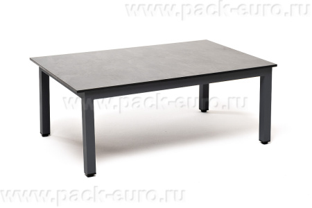 "Канны" журнальный столик из HPL 95х60, H40, каркас темно-серый (RAL 7024) муар, цвет столешницы "серый гранит"