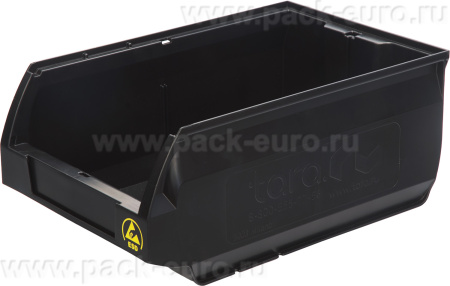 Ящик Milano 350х230х150 PP, черный антистатичный, арт. 5003 ESD, код: 12772, арт. 5003 ESD