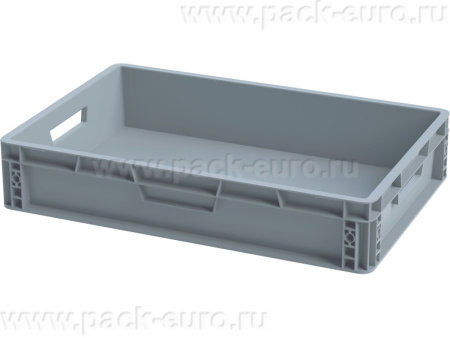 Ящик 600х400х120 сплошной, усиленное дно, серый, арт. SPK 6011