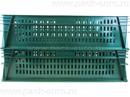 Ящик перфорированный 740×465×200, арт.: 404-200, объём 55, зелёный, код: 26205, арт. 404-200