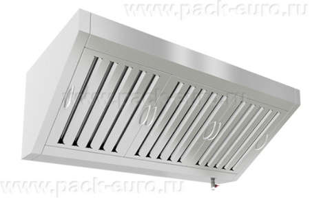 ЗВПО-1208 зонт вытяжной пристен. (1200х800х400) с ж/у фильтрами, с отв., без козырька, HICOLD RUS, арт. 285290 от компании Европактрейд