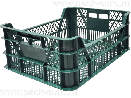 Ящик перфорированный 400×300×155, арт.: 110-1, объём 15.5, зелёный, код: 21284, арт. 110-1
