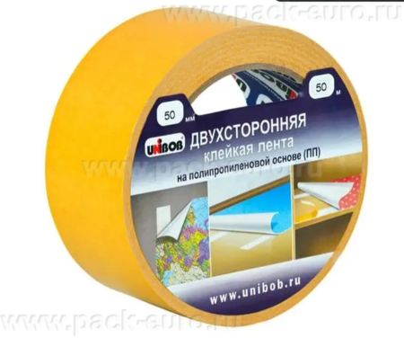 Двухсторонняя КЛ UNIBOB, 50 мм х 50 м (полипропилен)