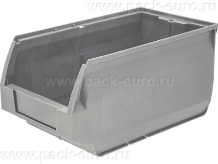 Ящик сплошной 400×230×200 мм, объем 18.4 л., арт.: 5004, серый, код: 17625, арт. 5004 ВС