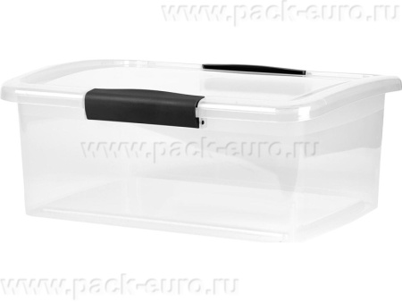Ящик 370х274х148 9л. для хранения, с крышкой, на клипсах, код: 36196, арт. Keeplex Vision 9
