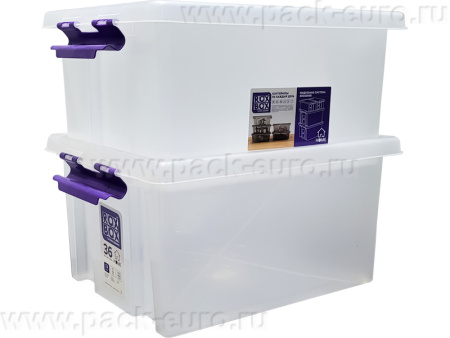 Ящик 500х390х255 с крышкой на клипсах, код: 29635, арт. Rox Box Home 36
