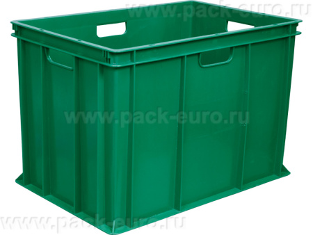 Ящик п/э 600х400х410 сплошной зеленый, арт. 203-2