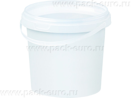 Ведро 1л. круглое, с белой крышкой, NEW белый, арт. ВП 1 new