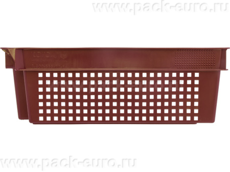 Ящик перфорированный 600×400×200, арт.: 102, объём 37, красный, код: 00339, арт. 102