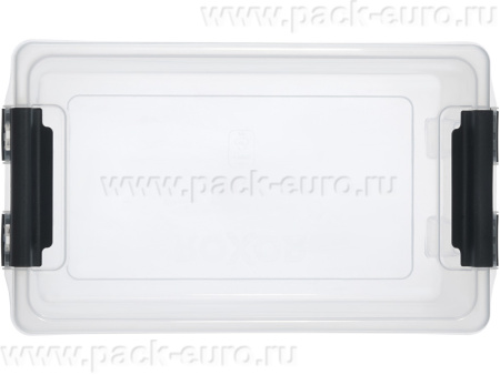 Ящик 400х225х150 с крышкой на клипсах, объем 10, прозрачный, код:28550, арт. Rox Box Home 10