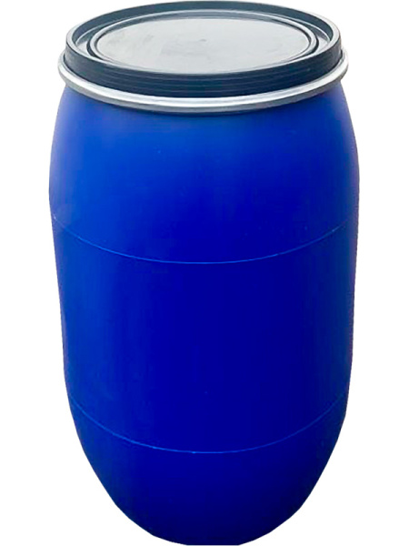 Бочка п/э 227о новая с крышкой на обруче синяя (К), арт. БП 227о (К)