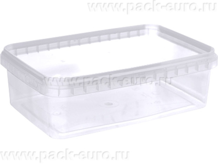 Контейнер 0,78л. прямоугольный, с прозрачной крышкой, без ручки  прозрачный, арт. КН 0,78пр прозр