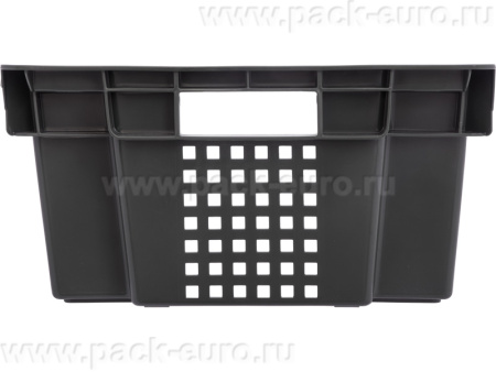 Ящик перфорированный 600×400×200, арт.: 102-У, объём 37, чёрный, код: 09229, арт. 102-У ВС