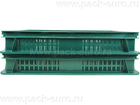 Ящик перфорированный 600×400×100, арт.: 6410-02, объём 20, зелёный, код: 23651, арт. 6410-02