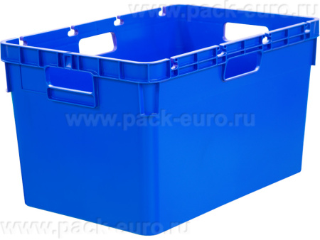 Ящик 600x400x340 сплошной, стенки с отверстиями для пакетов  синий, арт. 4-6434-1