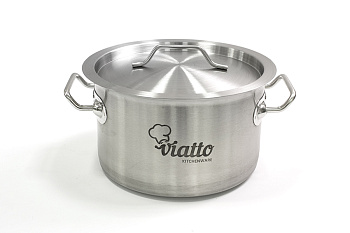 Кастрюля нерж с тройным дном 220х130мм объем 5L с дв.ручками, 101342, ( Viatto ) от компании Европактрейд