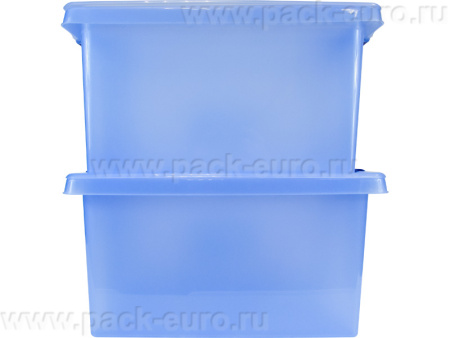 Ящик 500х390х255 с крышкой на клипсах, объем 36, голубой, код:28555, арт. Rox Box Home 36