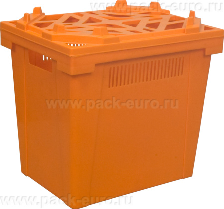 Ящик сплошной 400×300×350 мм, объем 42 л., арт.: 434, оранжевый, код: 05538, арт. 434