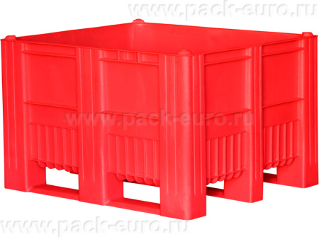 BoxPallet 1200x1000x740 мм сплошной на полозьях, арт. C-Box 1210 S (740) красный, код: 20441, арт. C-Box 1210 S (740) красный