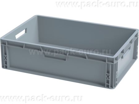 Ящик 600х400х170 сплошной, усиленное дно, серый, арт. SPK 6017