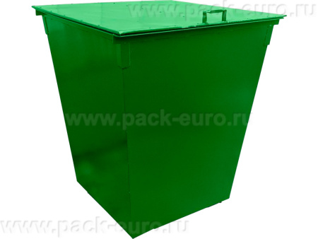 Контейнер металл 750л. для ТБО, с крышкой зелёный, арт. КМ 0.75-2 зелёный