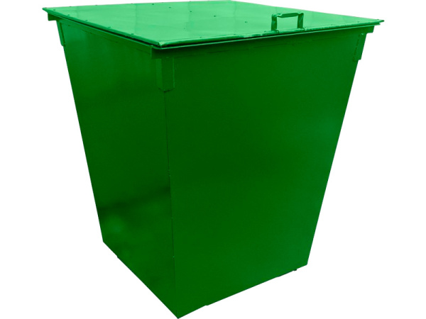 Контейнер металл 750л. для ТБО, с крышкой зелёный, арт. КМ 0.75-2 зелёный Контейнер металл 750л. для ТБО, с крышкой зелёный, арт. КМ 0.75-2 зелёный