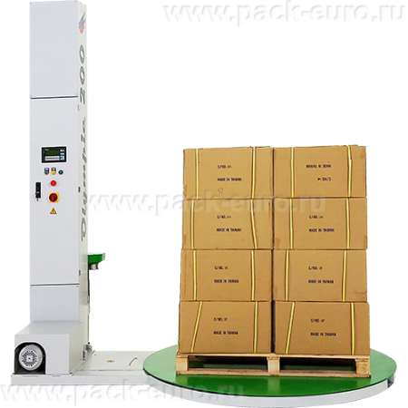 Паллетоупаковщик Olympic 200 E, m - 2000 кг, ø 1500, h -2 m, каретка механическая, фрикционный тормоз, полуавтоматический