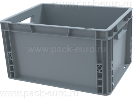 Ящик 400х300х220 сплошной, усиленное дно, серый, арт. SPK 4022