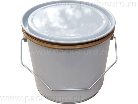 Банка металл 3л d180мм без ребра, с внутренним покрытием, с прижимной белой крышкой Master, код: 37074, арт. БЖ 3 с покрытием