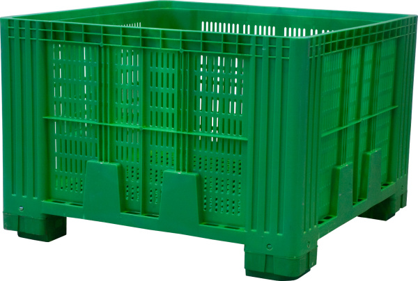 Контейнер 1120х1120х770 мм зеленый перфорированный на ножках, арт. КБП - 1120 (зеленый)