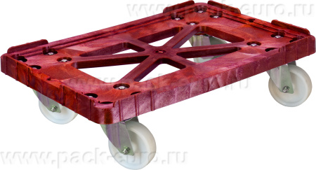 Тележка 600х400 полиамидные колеса, Россия  красный, арт. 508-1