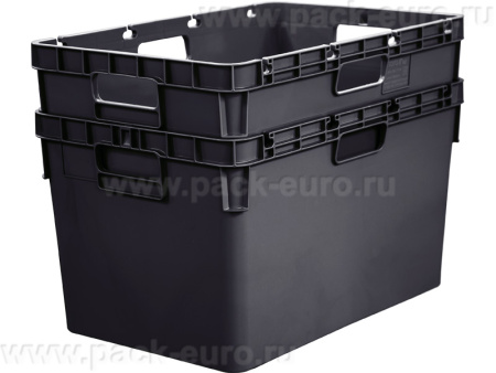 Ящик сплошной 600×400×340 мм, объем 60 л., арт.: 4-6434-1, чёрный, код: 25199, арт. 4-6434-1 ВС