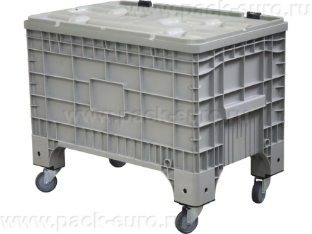 Big Box 1017х636х793 мм на колёсах с крышкой на петлях серый, арт. B-Box 1065 Mini серый WСH, код: 16577, арт. B-Box 1065 Mini серый WСH