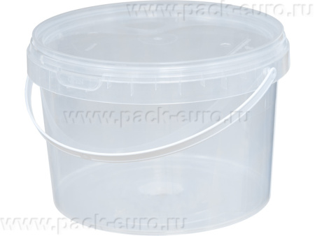 Ведро 2,25л круглое прозрачное с прозрачной крышкой, арт. ВП 2,25 прозр