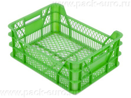 Ящик 400х300х155 перфорированный  зелёный, арт. 110-1