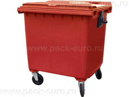 Мусорный контейнер на колёсах (1100 л) красный, арт. MGBK-1100 красный