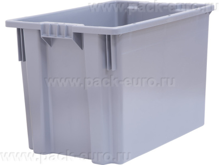 Ящик п/э 600х400х400 сплошной цв. серый(серый), арт. 605 ГД ВС
