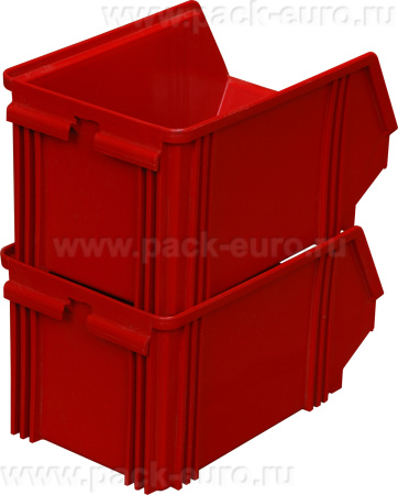 Ящик сплошной 250×148×130 мм, объем 4.81 л., арт.: 7967, красный, код: 00565, арт. 7967