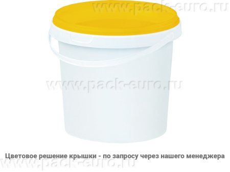 Ведро пластиковое 1 литр с крышкой, арт. ВП 1 бел new, код: 23040, арт. ВП 1 бел new