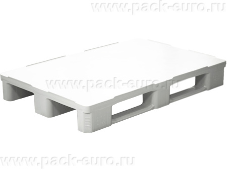 Паллет 1200х800х160 мм (cплошной на3-х полозьях) гигиенический белый, арт. IR 1208-3R-G белый