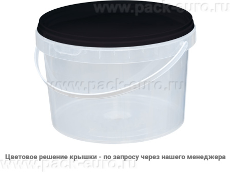 Ведро пластиковое 2.25 литра с пластиковой ручкой, арт. ВП 2,25 прозр, код: 03105, арт. ВП 2,25 прозр