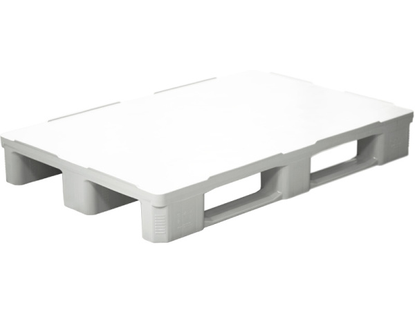 Паллет 1200х800х160 мм (cплошной на3-х полозьях) гигиенический белый, арт. IR 1208-3R-G белый