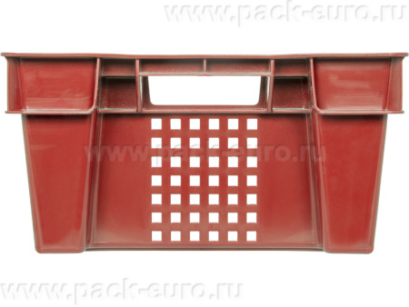 Ящик перфорированный 600×400×200, арт.: 102-1, объём 38, красный, код: 02348, арт. 102-1