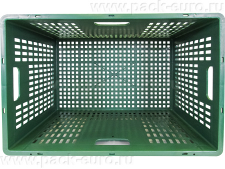 Ящик перфорированный 600×400×410, арт.: 203-1, объём 84, зелёный, код: 06956, арт. 203-1