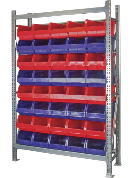 Комплект стеллажный модульный 2000x1310x400 / 8 ярусов с ящиком арт. 5004 в количестве 40 штук., арт. КМС-11-2000/5004