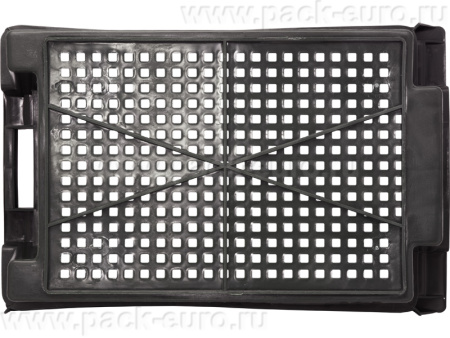 Ящик перфорированный 600×400×200, арт.: 102-У, объём 37, чёрный, код: 09229, арт. 102-У ВС