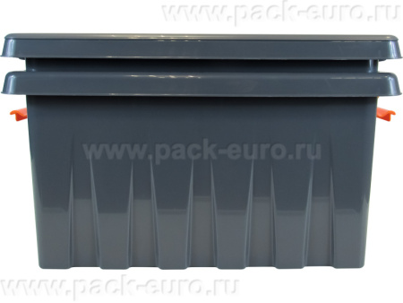 Ящик 500х390х255 с крышкой на клипсах, объем 36, прозрачный, код:28551, арт. Rox Box Home 36