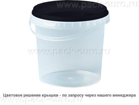 Ведро пластиковое 1 литр с крышкой, арт. ВП 1 прозр new, код: 23551, арт. ВП 1 прозр new